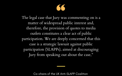 The UK Anti-SLAPP Coalition expresses concern at defamation action threatened by Gerry Adams’ solicitor